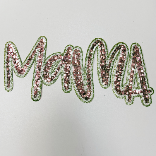 11” Mama in Pink & Gold - Sequin Patch