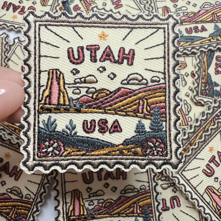 2" Utah Stamp -  Embroidered Hat Patch