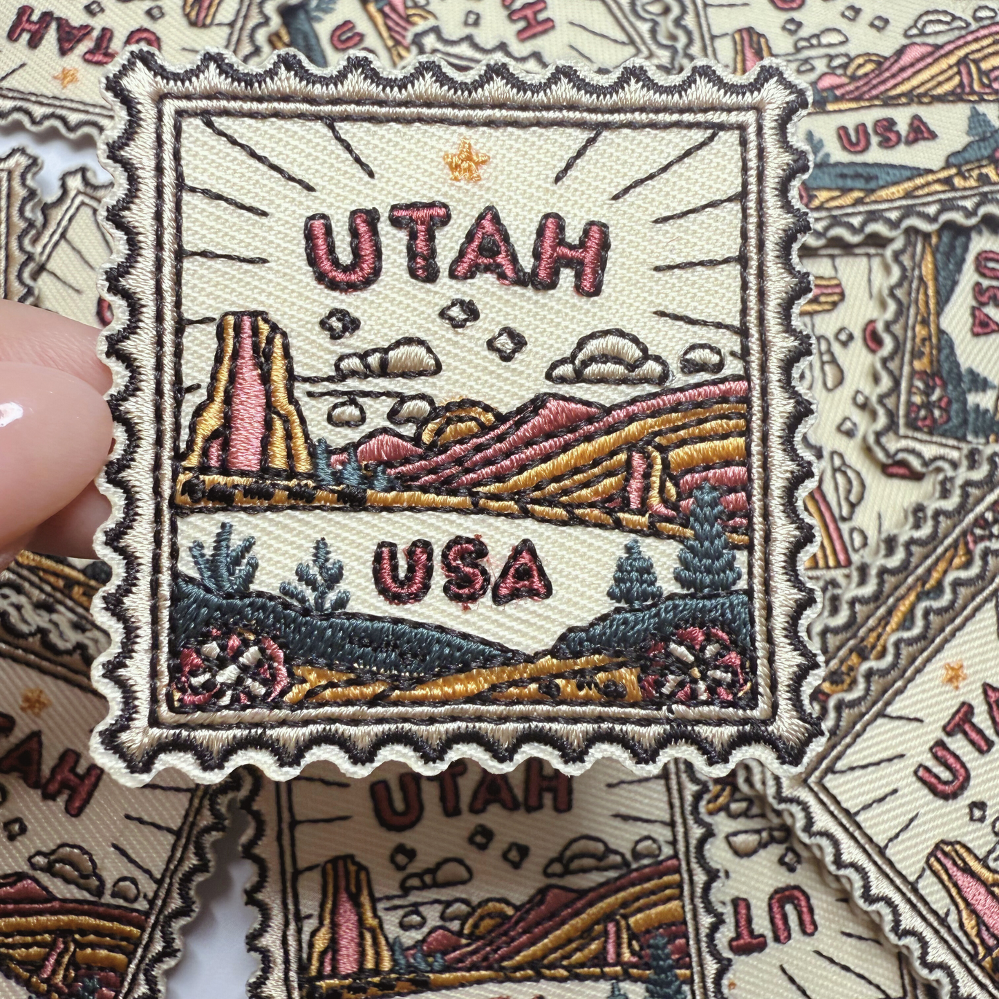 2" Utah Stamp -  Embroidered Hat Patch