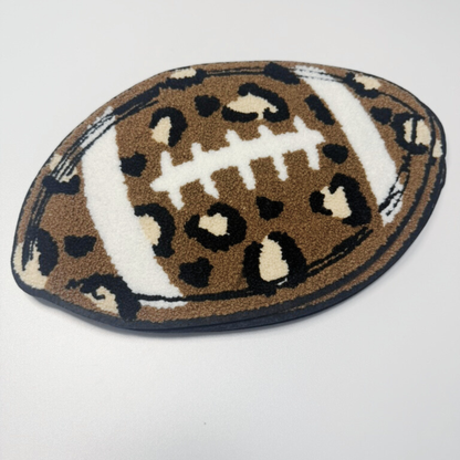 11” FOOTBALL animal print - Chenille Patch