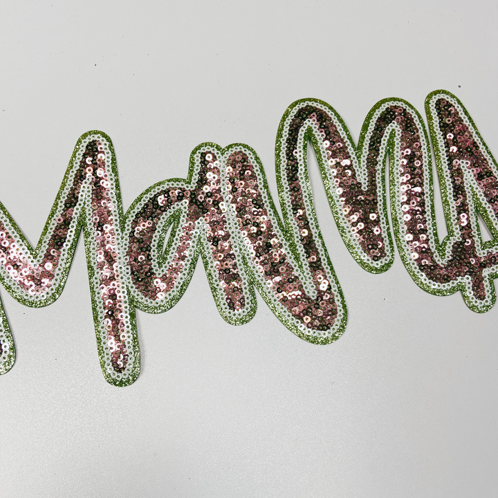 11” Mama in Pink &amp; Gold - Sequin Patch