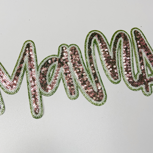 11” Mama in Pink & Gold - Sequin Patch