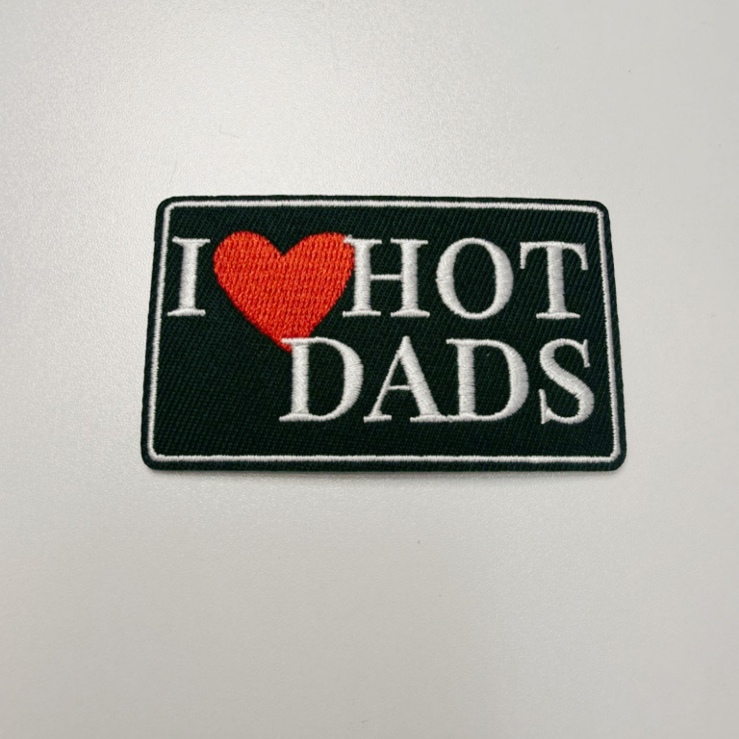 3" I heart HOT DADS  -  Embroidered Hat Patch