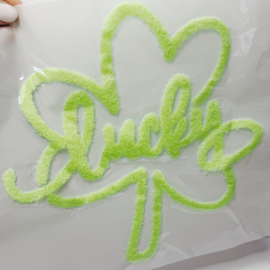 11" Lucky clover - Fuzzy Patch / Transfer ( COLD PEEL)