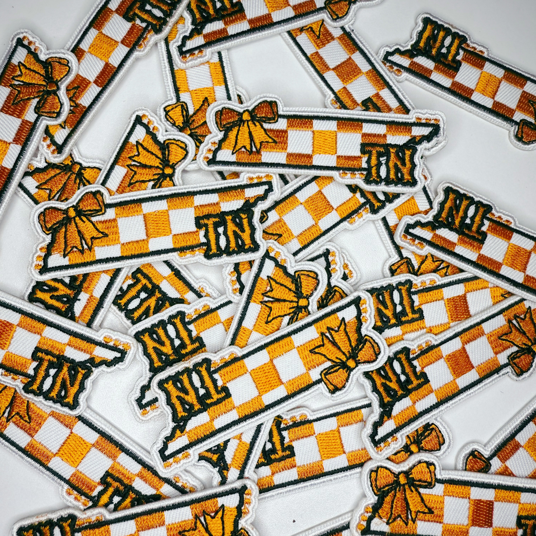 3" Tennessee Checkered State  -  Embroidered Hat Patch