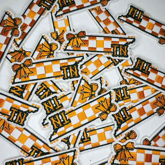 3" Tennessee Checkered State - Embroidered Hat Patch
