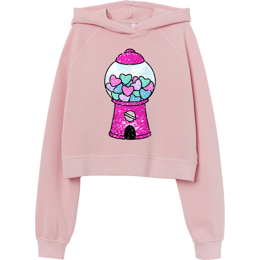 (shirt not included) 5" x 7" Faux Sequin Valentine Gumball Machine - Clear Film Transfer