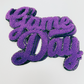 11” GAME DAY script in PURPLE - Chenille Patch