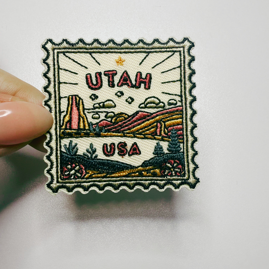 2" Utah Stamp -  Embroidered Hat Patch