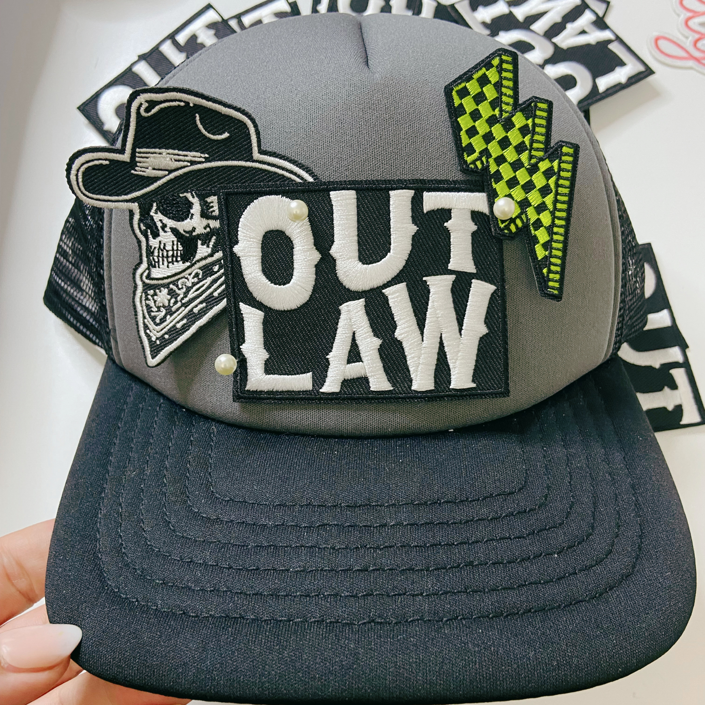 3" OUTLAW  -  Embroidered Hat Patch