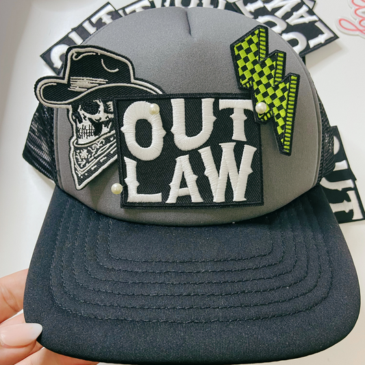 3" OUTLAW - Embroidered Hat Patch