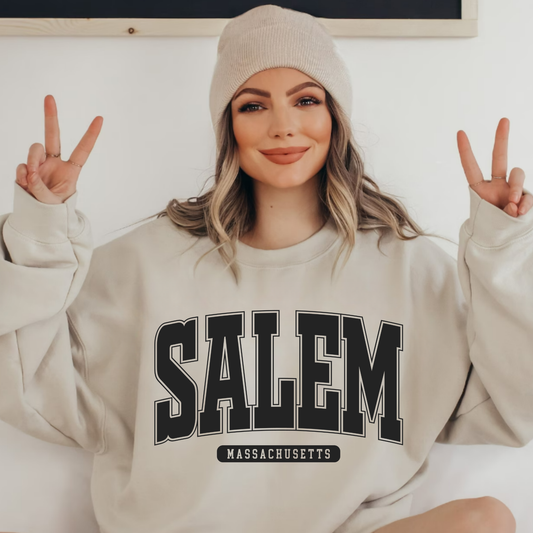 (shirt not included) SALEM Massachusetts in Black - Screen print Transfer
