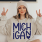 (shirt not included) Michigan Heart in Navy Blue -  Screen print Transfer