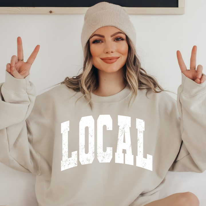 (shirt not included) LOCAL in White -  Screen print Transfer