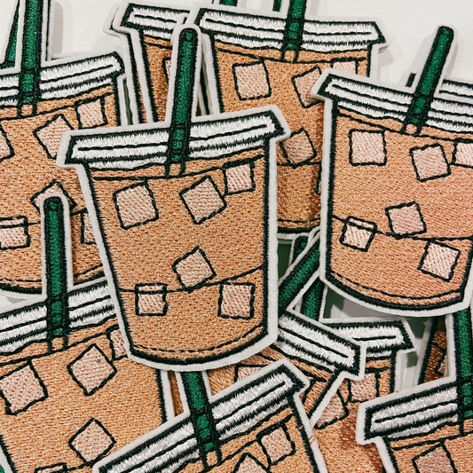 3.5" Iced Coffee - Embroidered Hat Patch