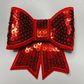 3" SEQUIN 3D Bow In RED - SEQUIN Hat Patch