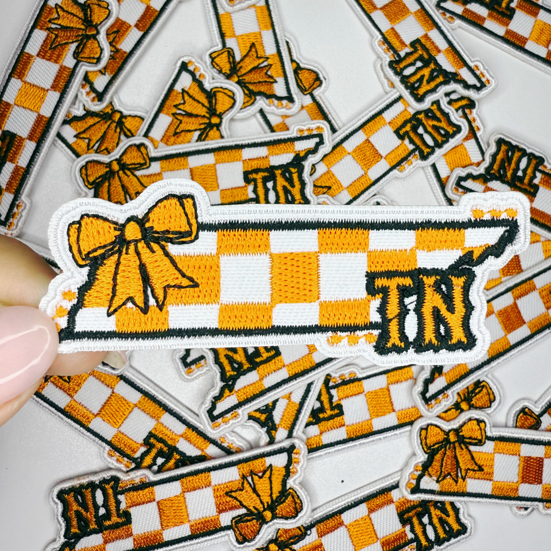 3" Tennessee Checkered State  -  Embroidered Hat Patch