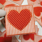 2.5" striped Heart -  Embroidered Hat Patch