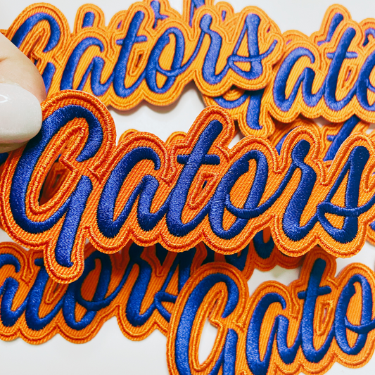 4" Gators in Orange & Blue -  Embroidered Hat Patch