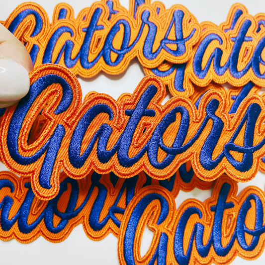 4" Gators in Orange & Blue - Embroidered Hat Patch