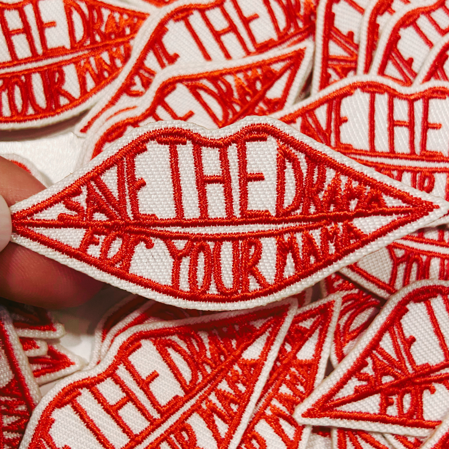 2.5" Save The Drama For Your Mama -  Embroidered Hat Patch