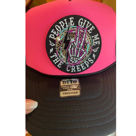 3"  People Give Me the Creeps -  Embroidered Hat Patch