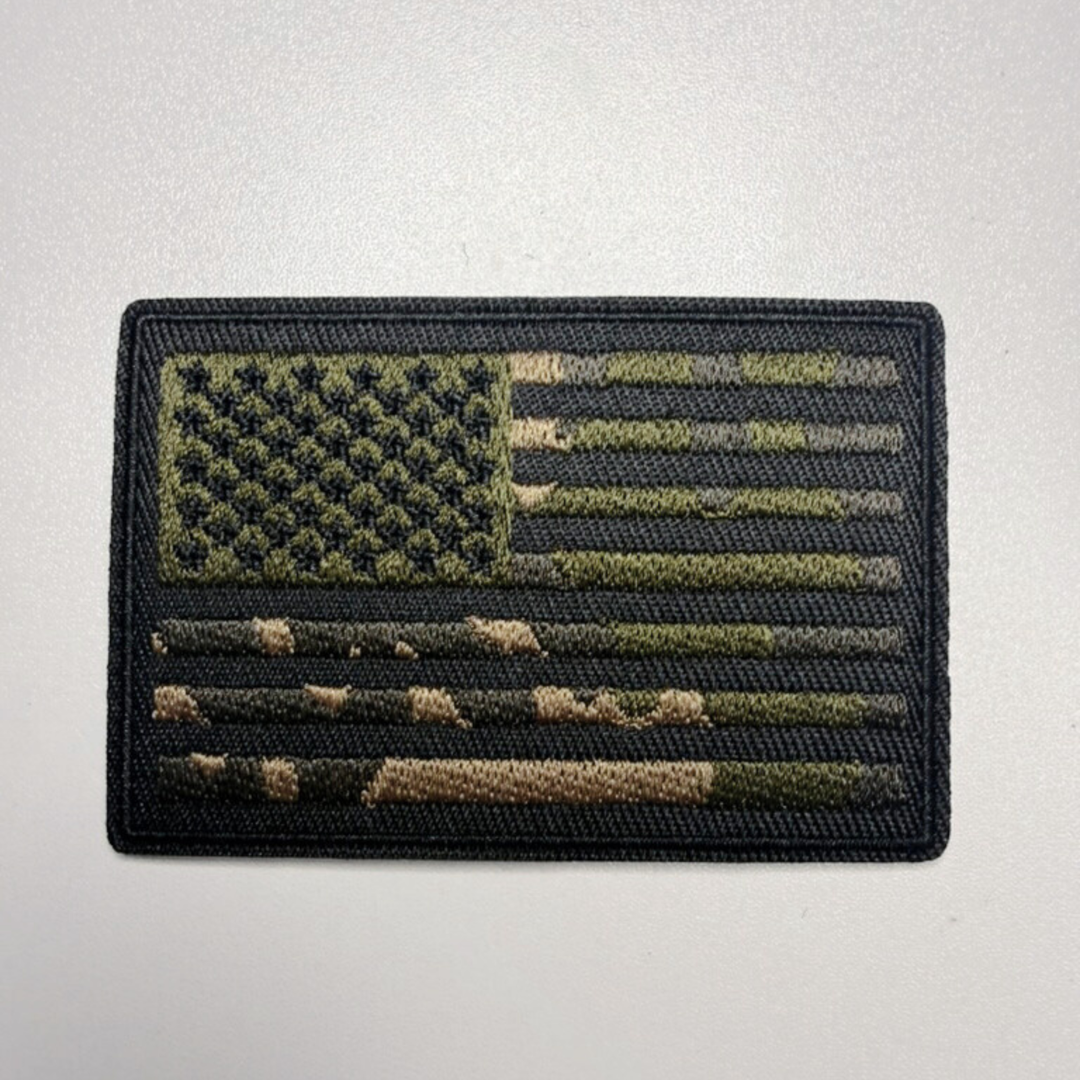 3" CAMO USA FLAG -  Embroidered Hat Patch