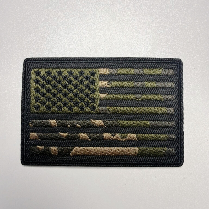 3" CAMO USA FLAG -  Embroidered Hat Patch
