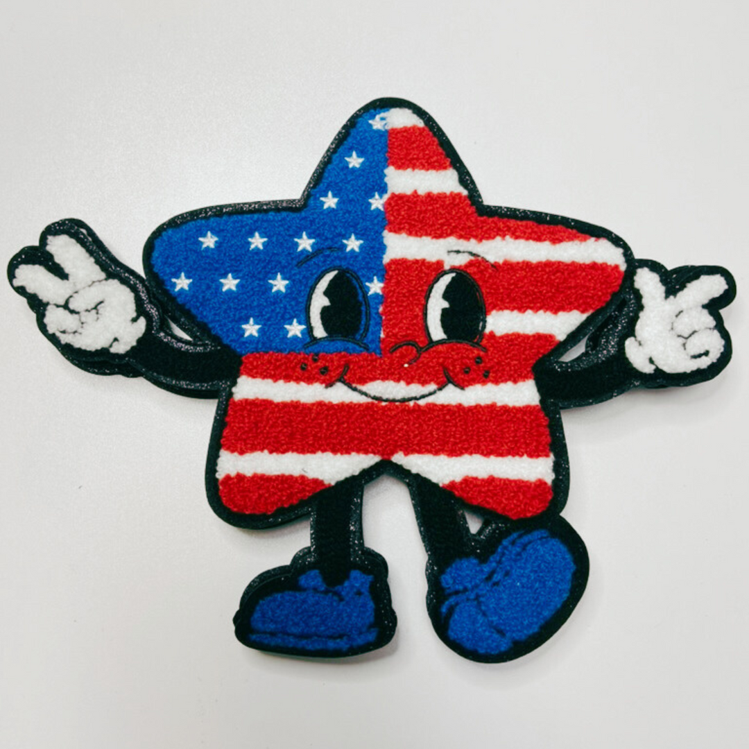 Patriotic Star  - Chenille Patch (10" x 8")