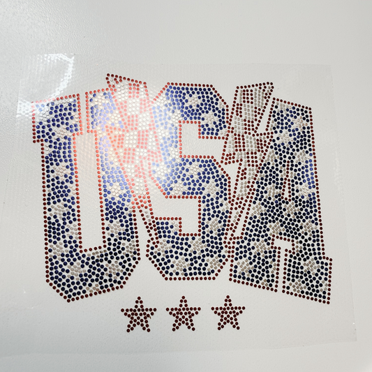 4" USA w Lightning SPANGLE - COLD PEEL (perfect for hats)