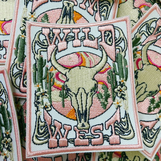 3"  WILD WEST -  Embroidered Hat Patch