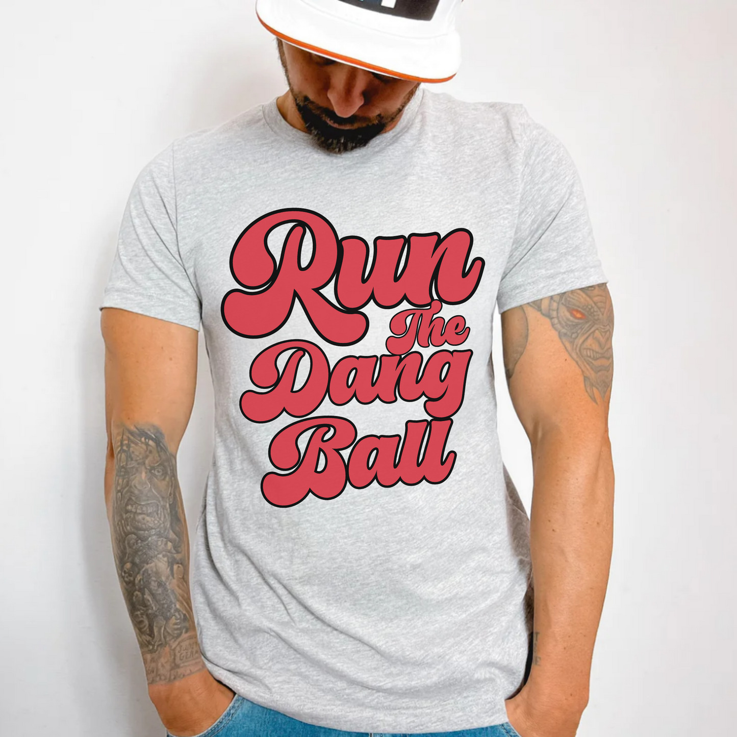 (shirt not included) Run The Dang Ball - Clear Film Transfer