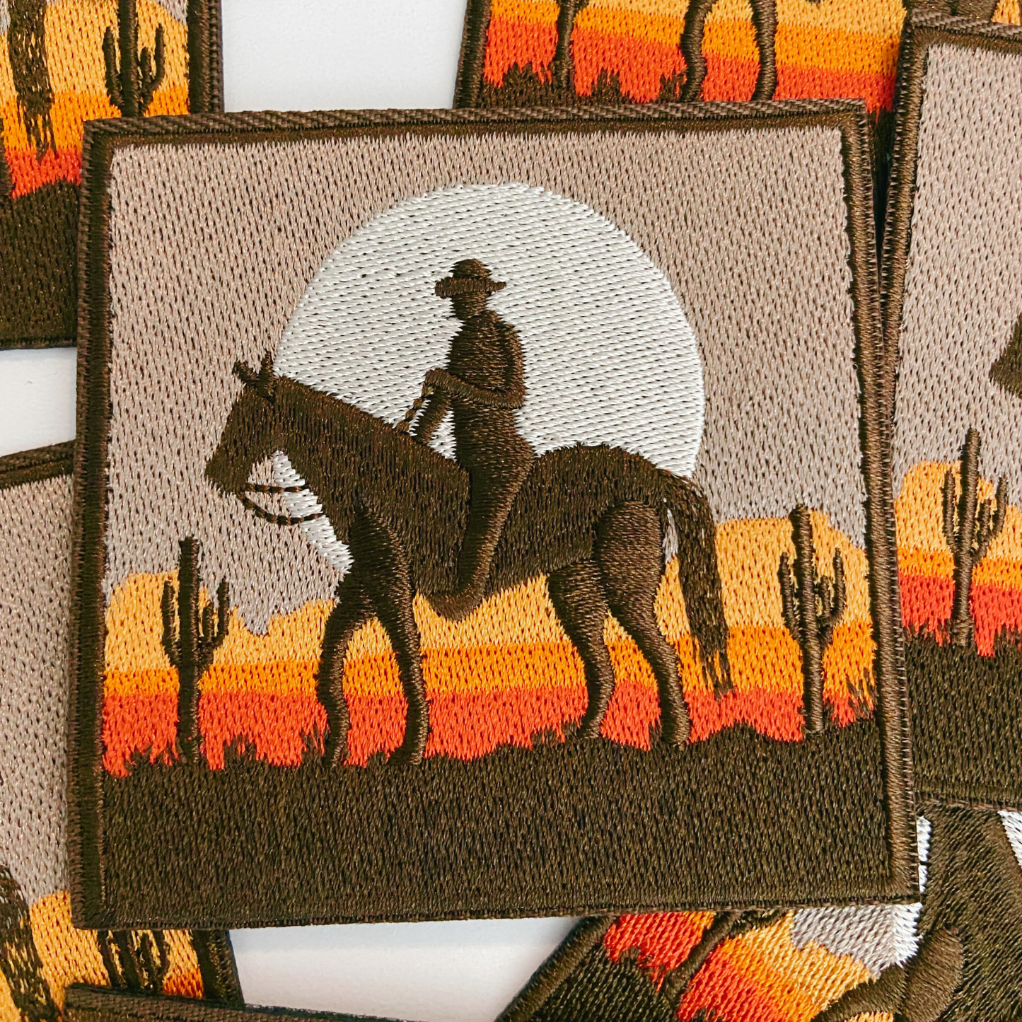 3" Cowboy Sunset -  Embroidered Hat Patch