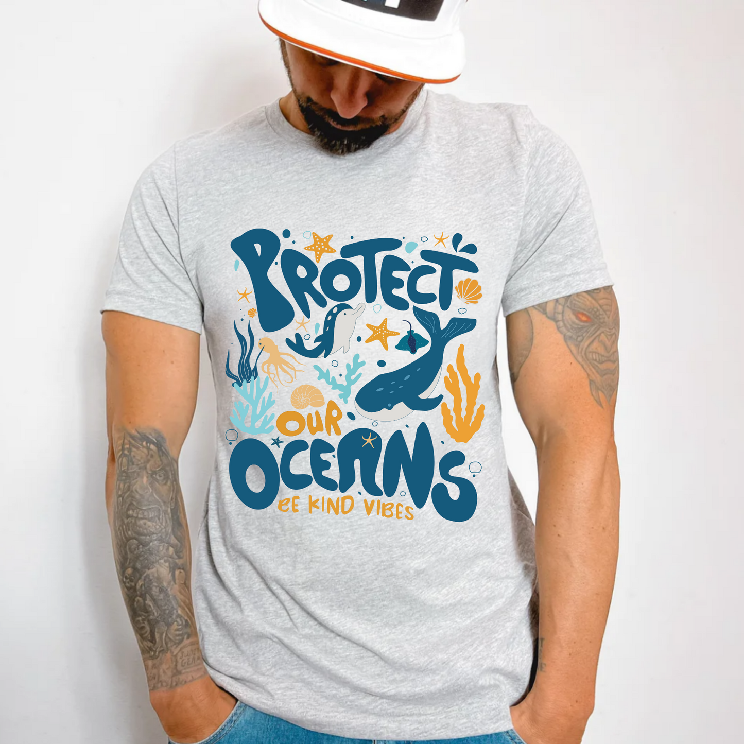 (shirt not included) Protect Our Oceans- Clear Film Transfer