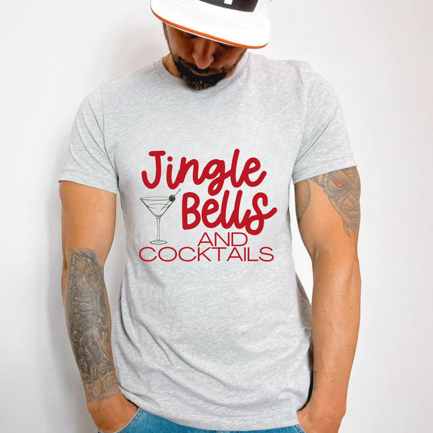 (Shirt not Included)  Jingle Bells and Cocktails -  Clear Film Transfer