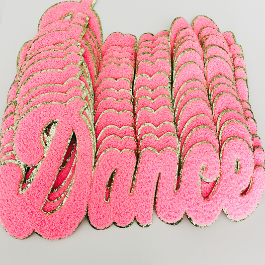 Chenille Dance in Pink 11" x 6" - Chenille Patch