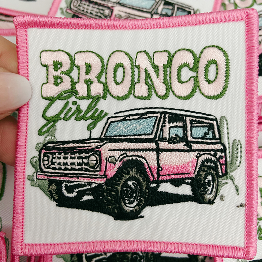 3" Bronco Girly  -  Embroidered Hat Patch (version 2)