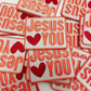 3" Jesus heart You -  Embroidered Hat Patch