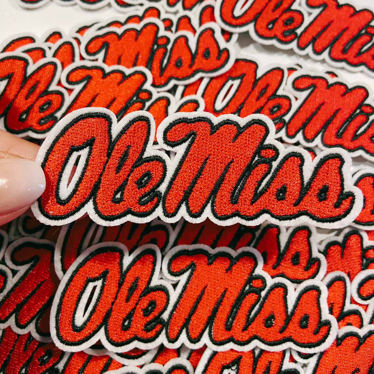 3.5" Ole Miss -  Embroidered Hat Patch