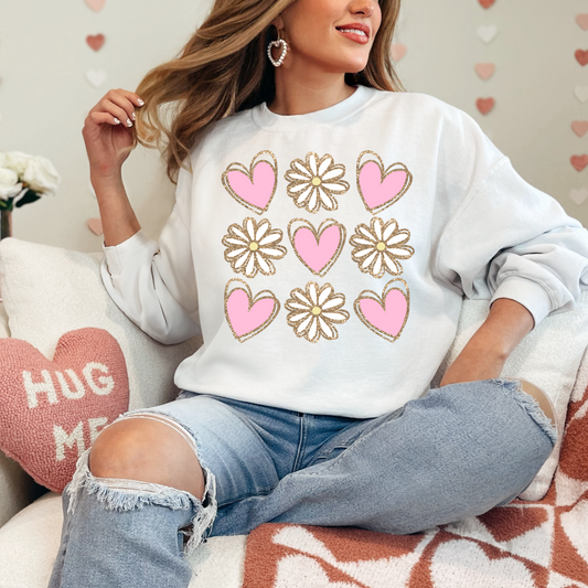 (Shirt not included) Flowers and Hearts - DTF (Cold Peel) Valentines