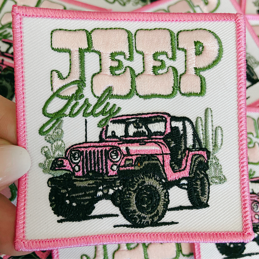 3" JEEP Girly  -  Embroidered Hat Patch