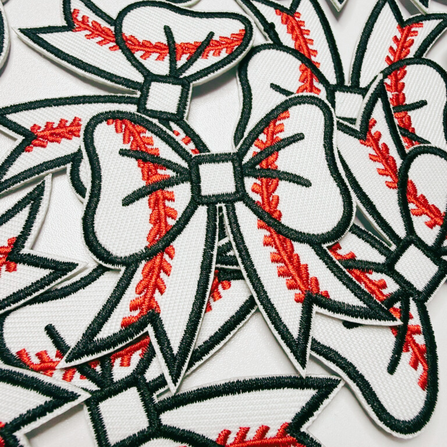 2.5” Baseball Bow -  Embroidered Hat Patch