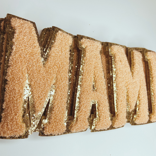 10" MAMA in Light Peach - Chenille Patch