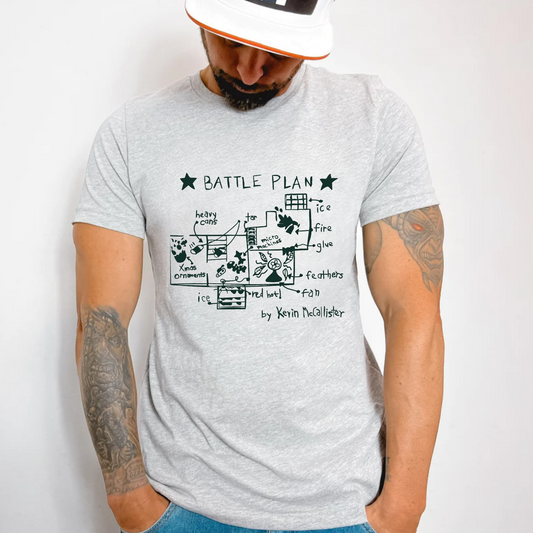 (shirt not included) 12" Battle Plan  - Kevin McCallister in GREEN - Screen print Transfer