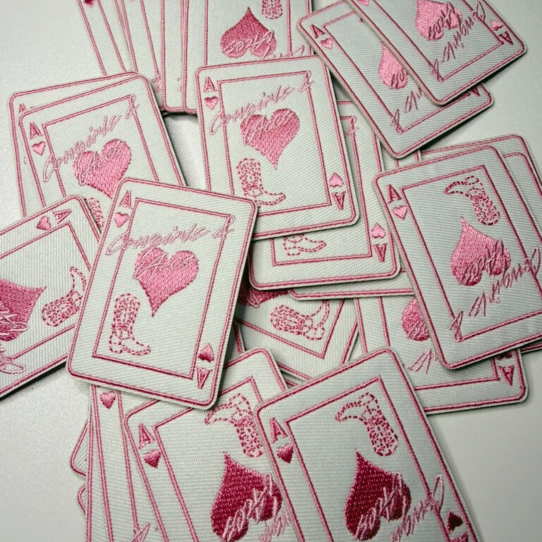 2.5" Cowgirls &amp; Aces Card  -  Embroidered Patch