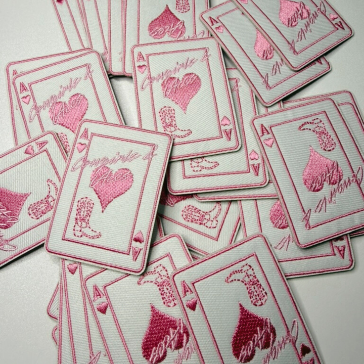2.5" Cowgirls &amp; Aces Card  -  Embroidered Patch