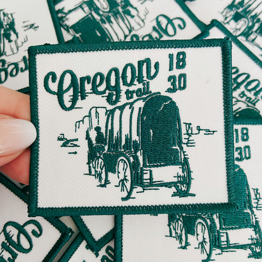 3" Oregon Trail in GREEN -   Embroidered Hat Patch