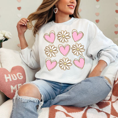 Hearts & Flowers Graphic Sweatshirt