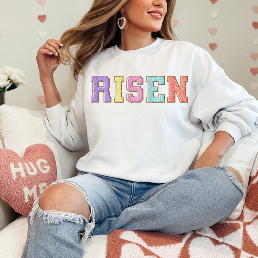 (Shirt not included) Faux Patch - RISEN -  Matte Clear Film Transfer