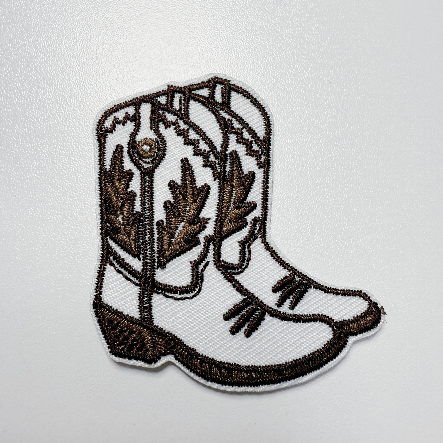 2" Cowboy Boots in BROWN  -  Embroidered Hat Patch
